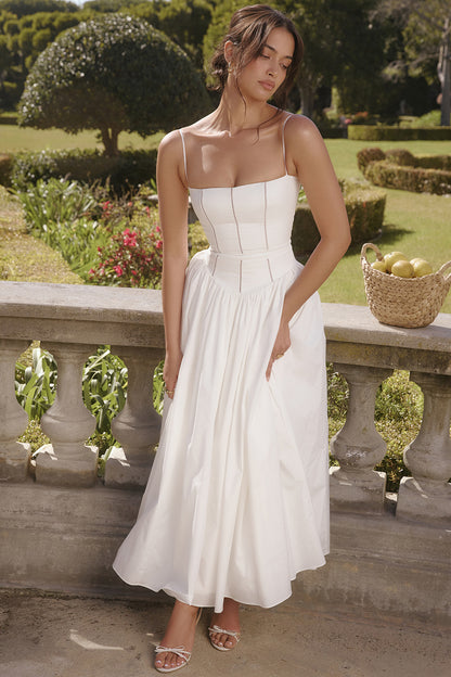 Lison Robe Longue — Blanc