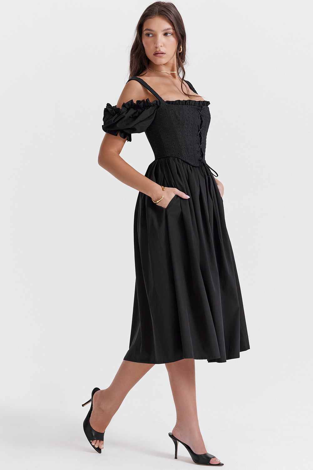 Zélie Robe Mi-Longue Noir