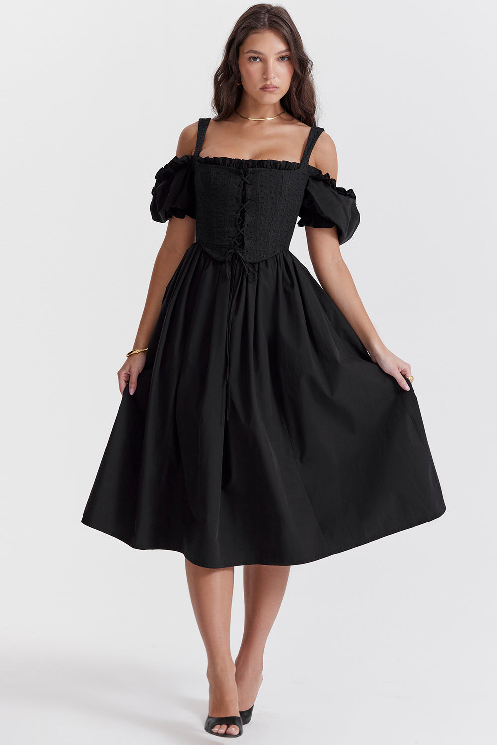 Zélie Robe Mi-Longue Noir