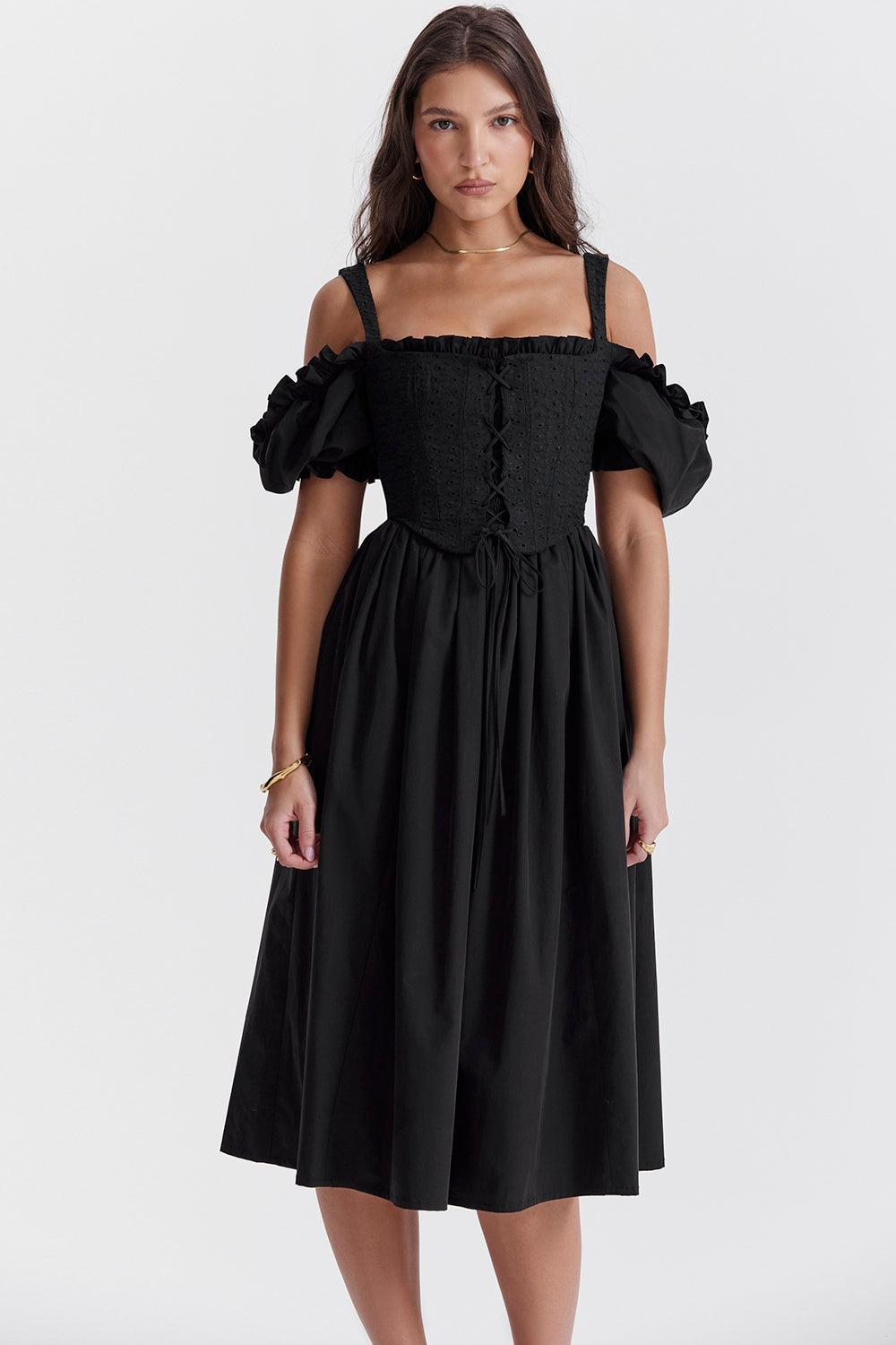 Zélie Robe Mi-Longue Noir