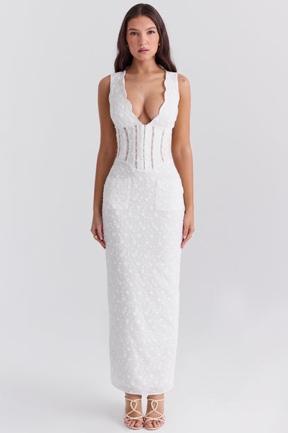 Aliénor Robe Longue — Blanc