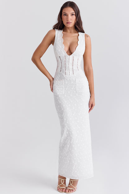 Aliénor Robe Longue — Blanc