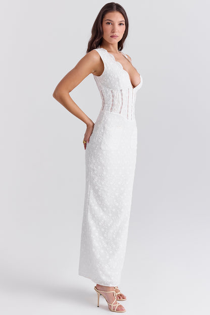 Aliénor Robe Longue — Blanc