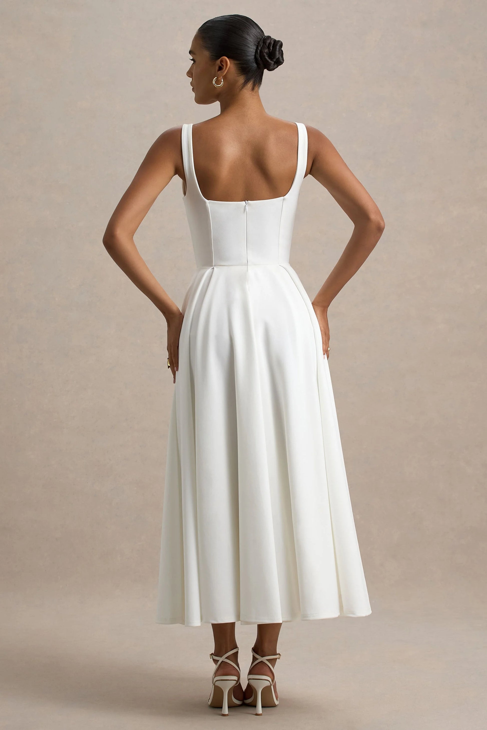 Suzanne Robe Mi-Longue Blanc