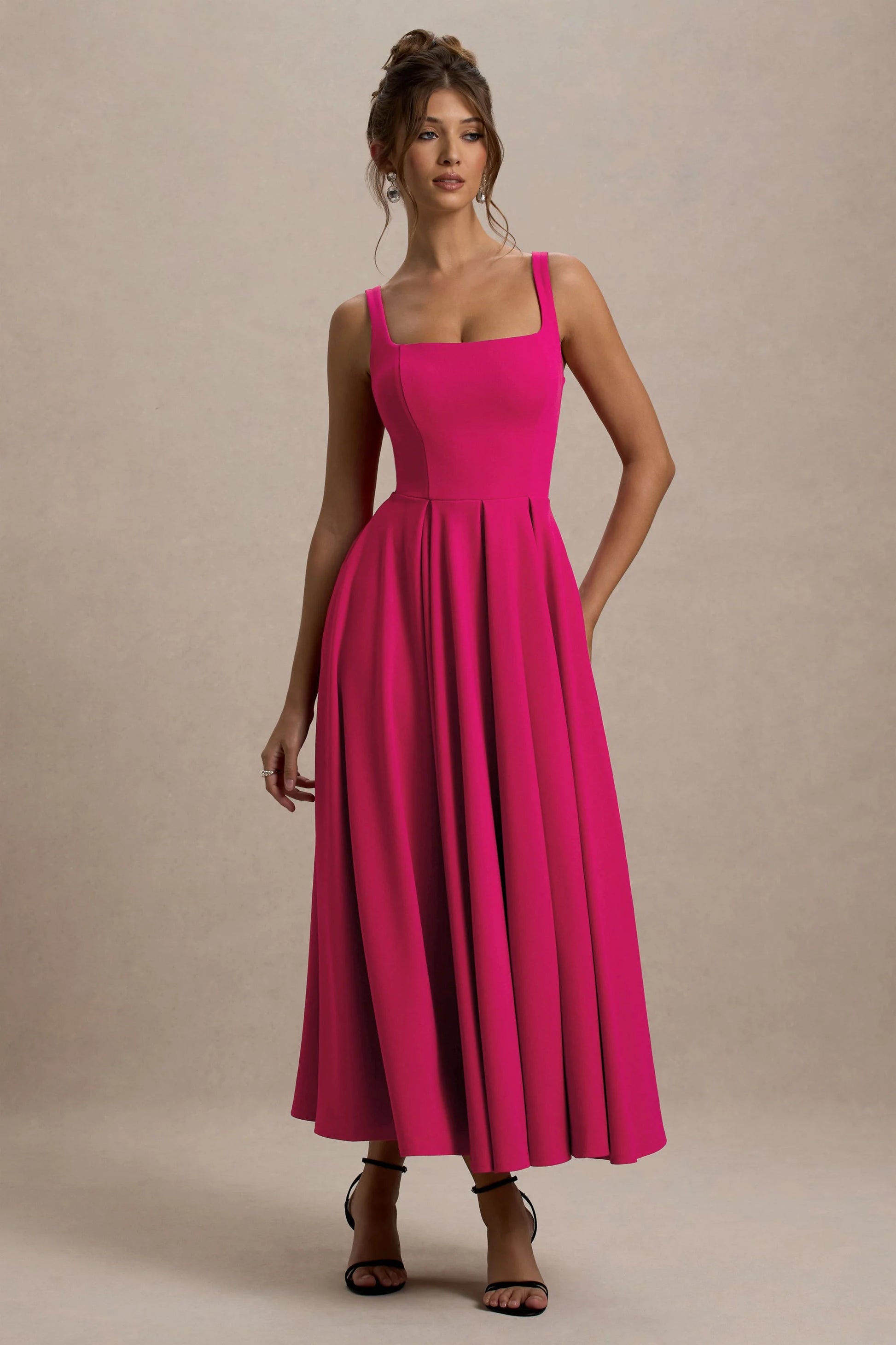 Suzanne Robe Mi-Longue Rose
