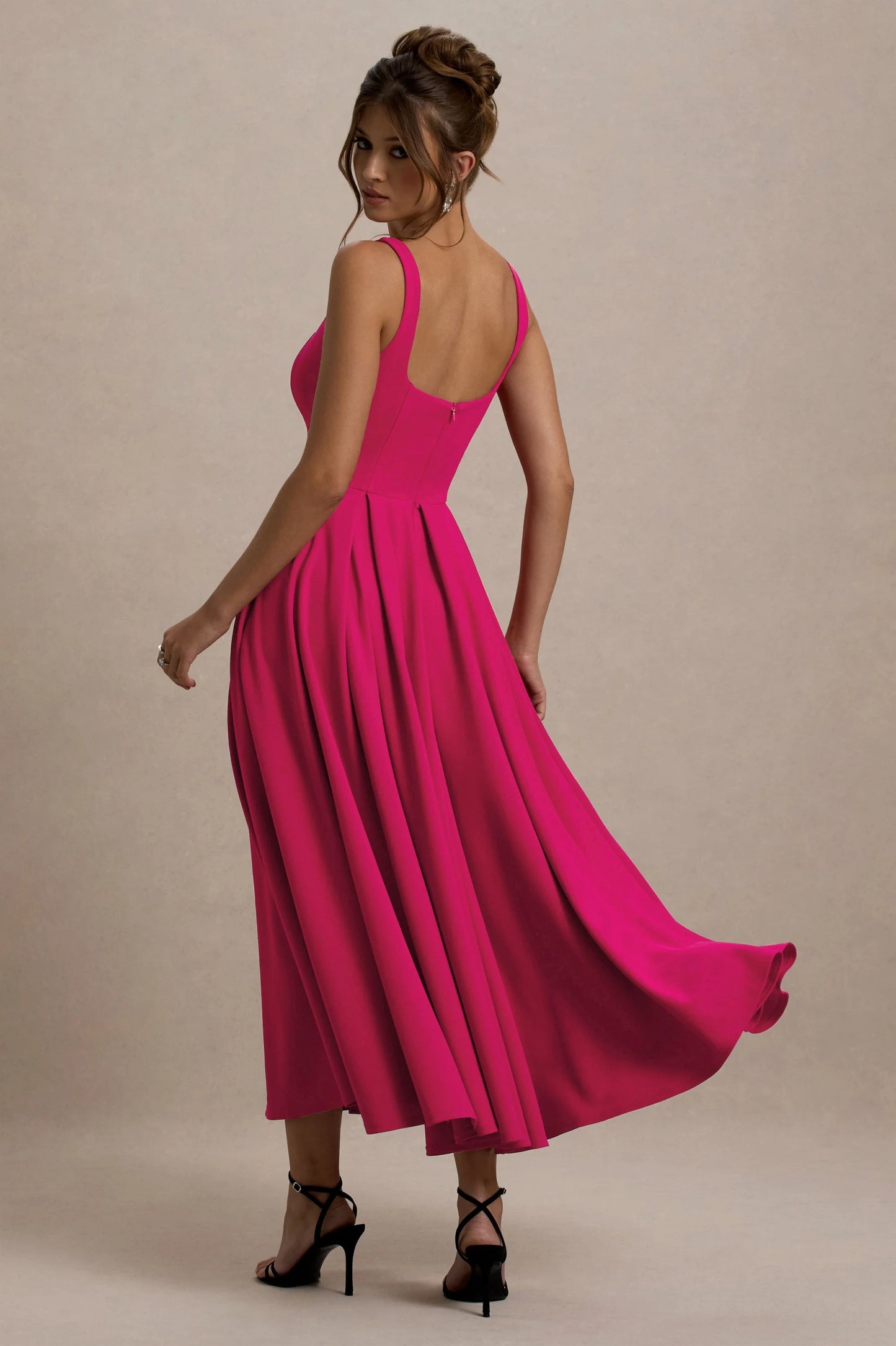Suzanne Robe Mi-Longue Rose