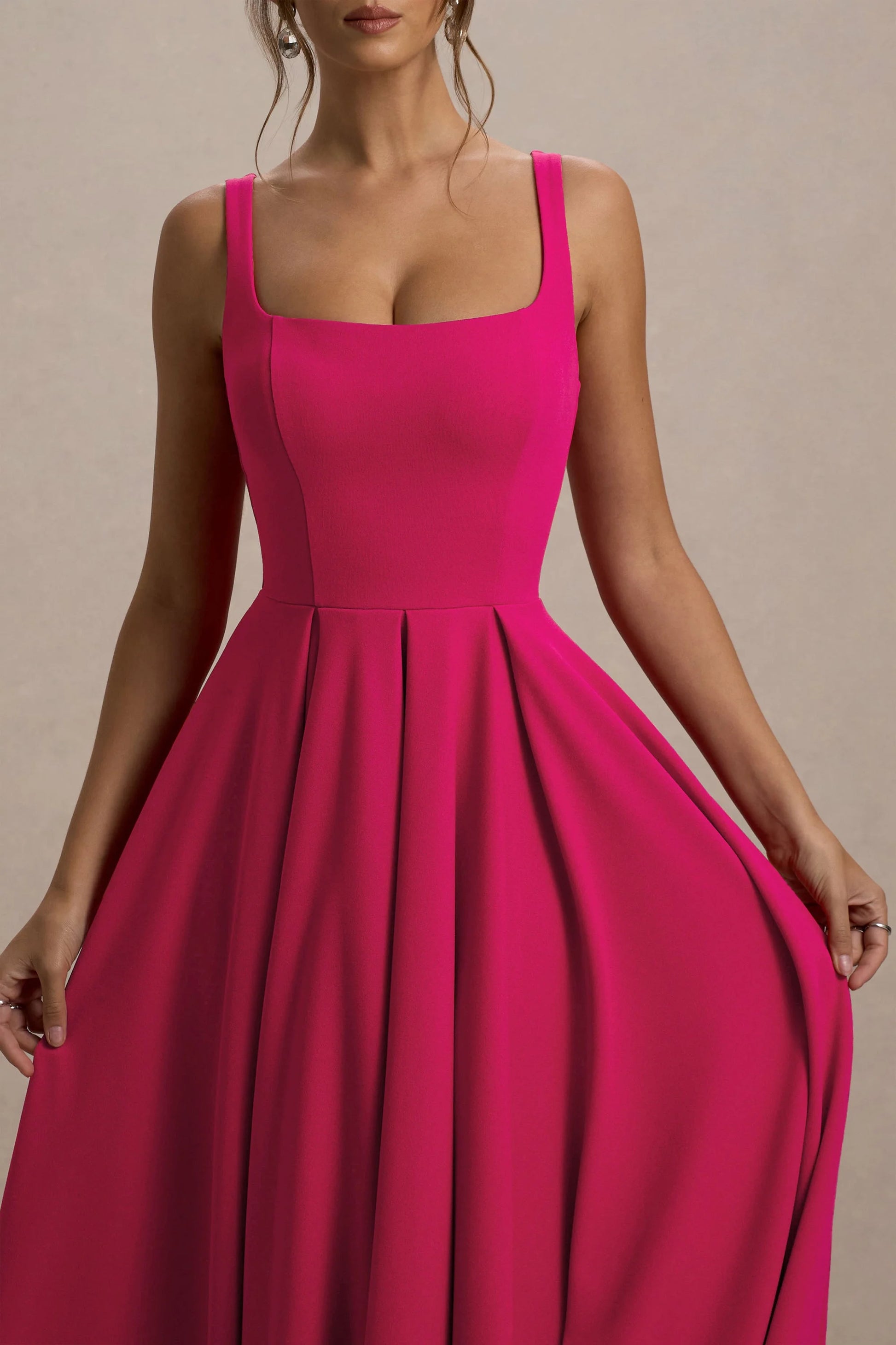Suzanne Robe Mi-Longue Rose