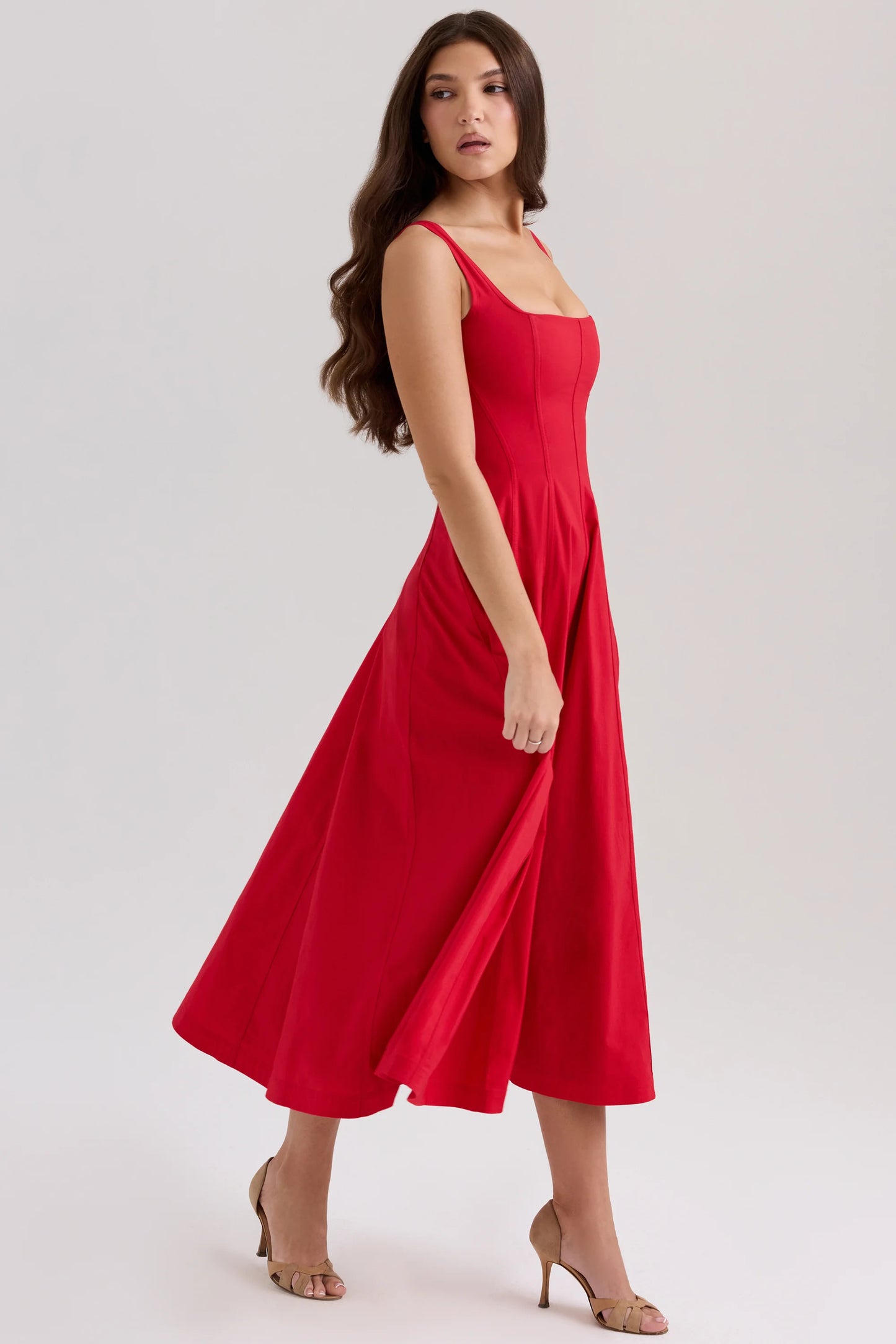 Suzanne Robe Mi-Longue Rouge