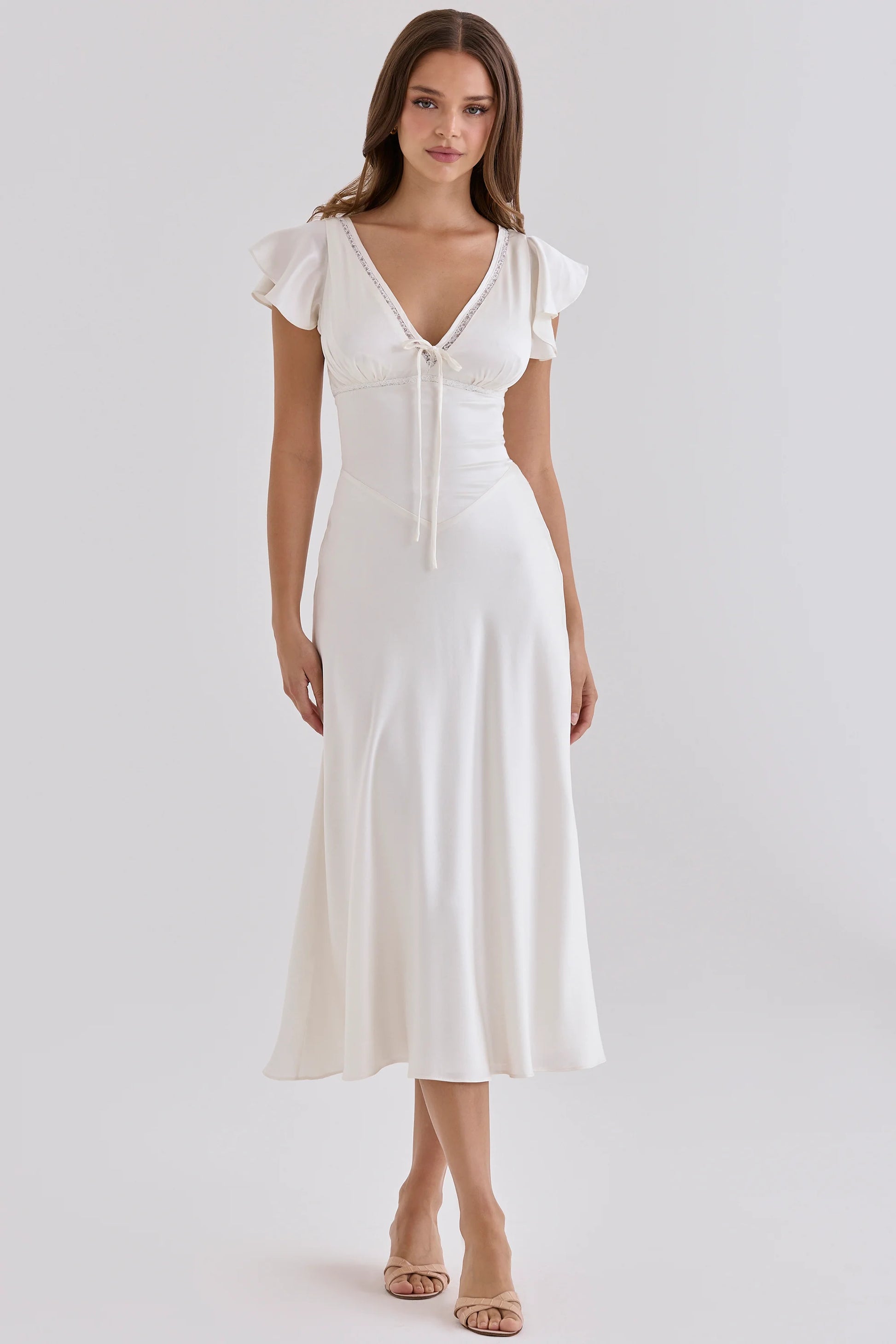 Sylvie Robe Mi-Longue — Blanc - Blanc