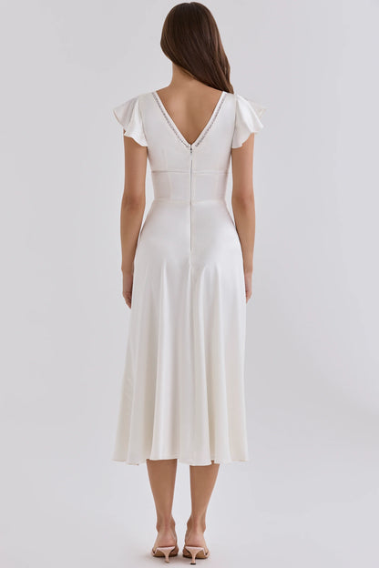 Sylvie Robe Mi-Longue — Blanc - Blanc