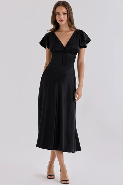 Sylvie Robe Mi-Longue — Noir - Noir