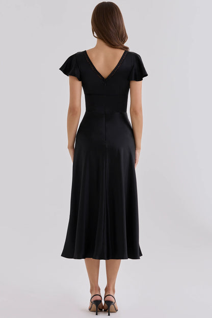 Sylvie Robe Mi-Longue — Noir - Noir
