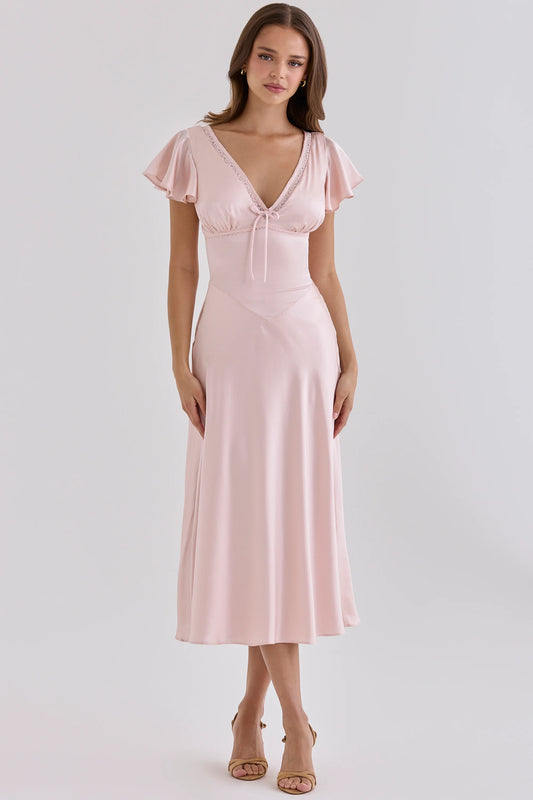 Sylvie Robe Mi-Longue — Rose - Rose
