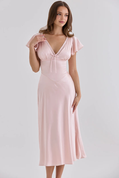 Sylvie Robe Mi-Longue — Rose - Rose