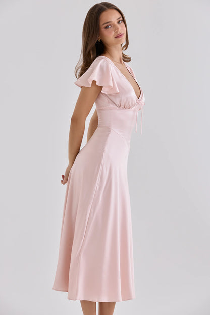 Sylvie Robe Mi-Longue — Rose - Rose