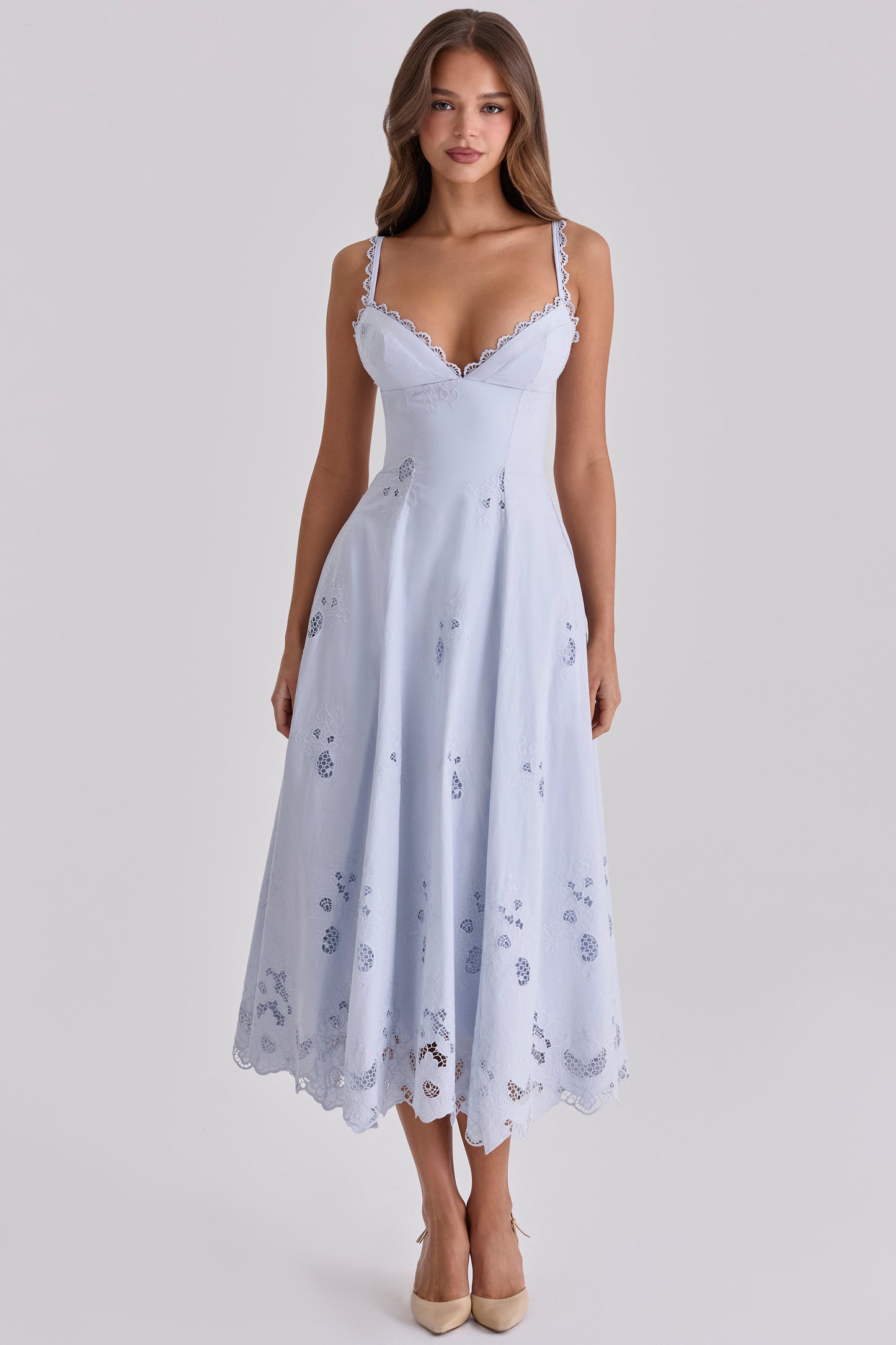 Ombeline Robe Mi-Longue Bleu Ciel