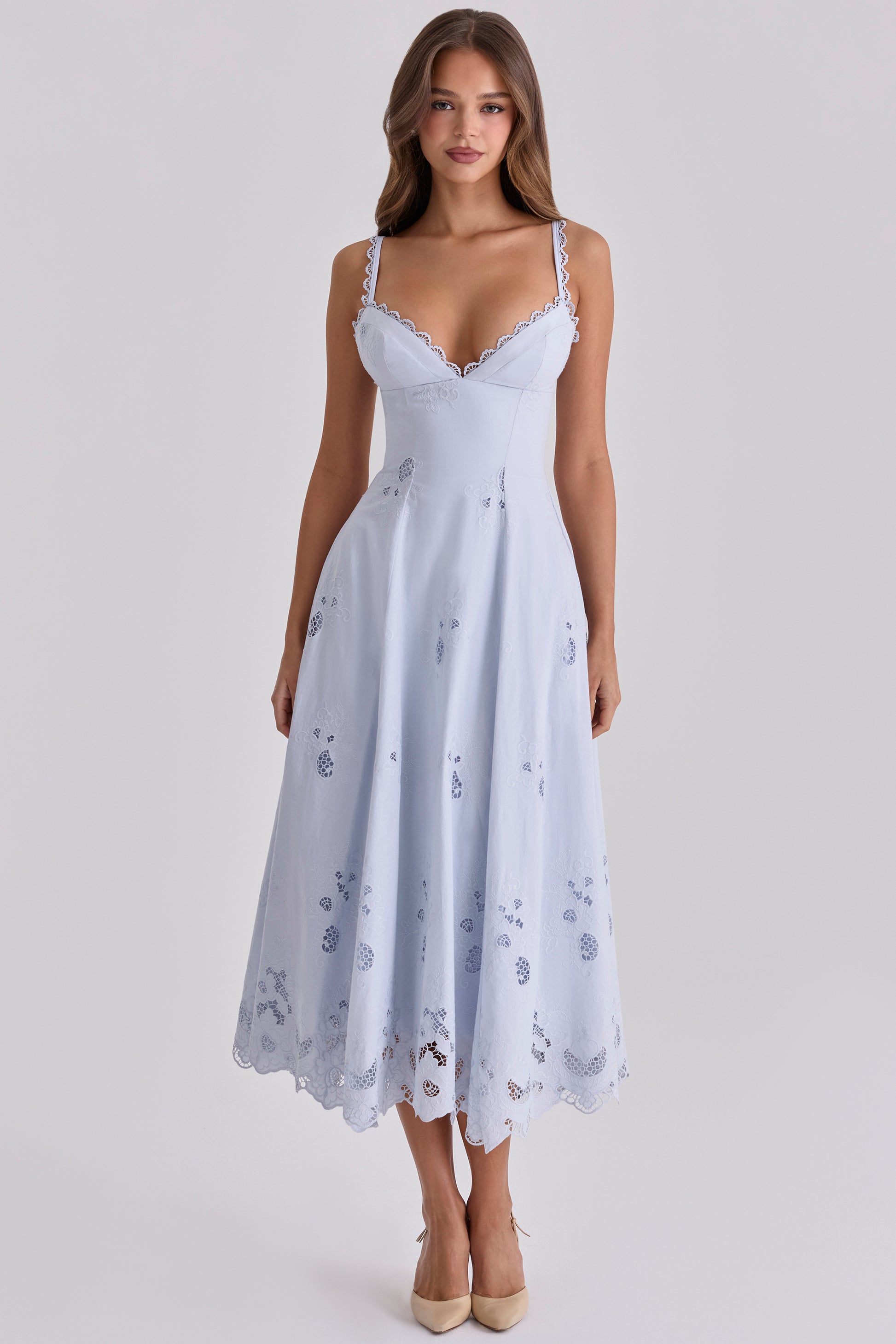 Ombeline Robe Mi-Longue Bleu Ciel