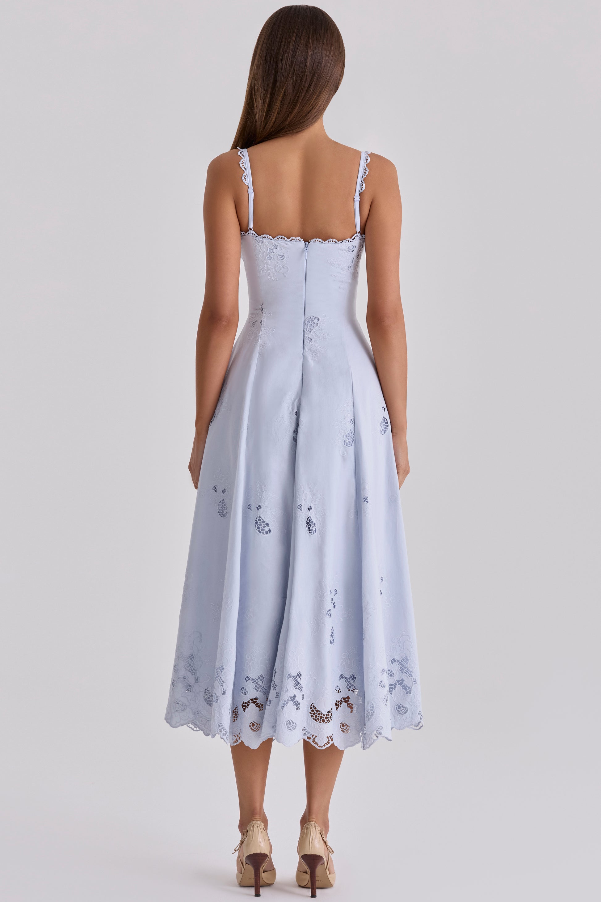 Ombeline Robe Mi-Longue Bleu Ciel