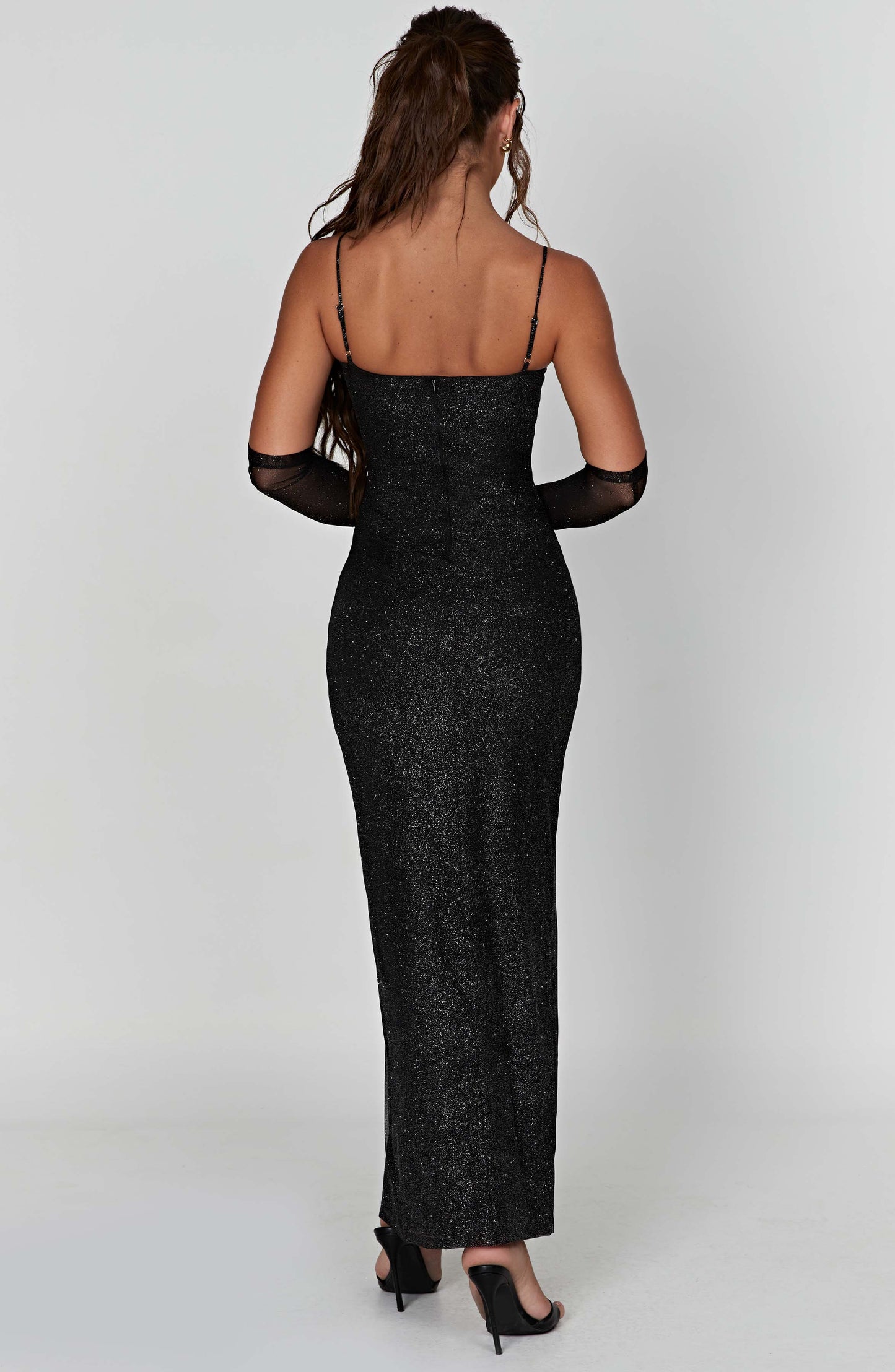 Robe longue Trixie - Noir pailleté