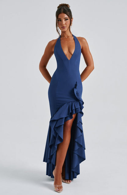 Robe longue Véronique - Bleu marine