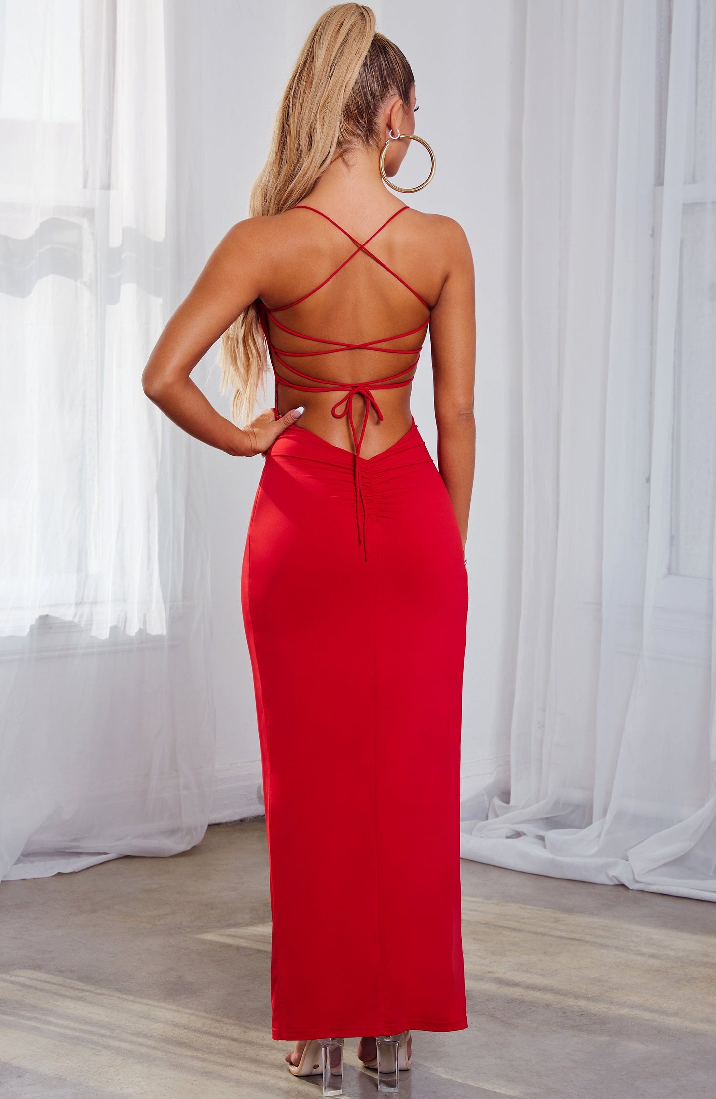 Robe longue Victoria - Rouge