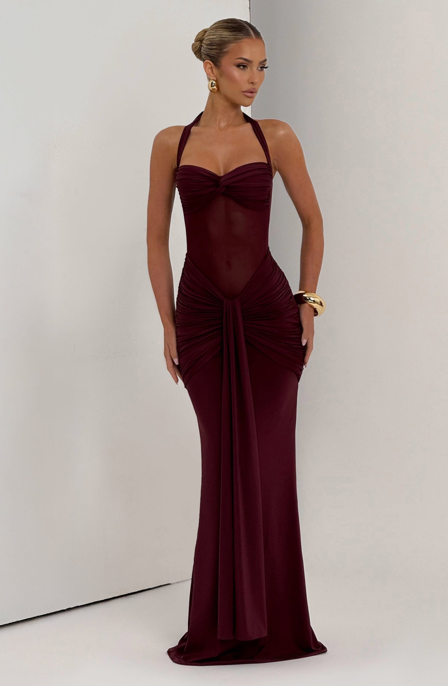 Vixen Robe longue - Cerise Laquée