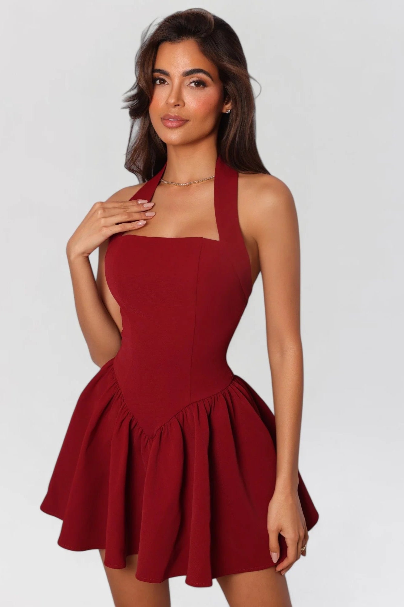 Naelis Robe Courte - Rouge Grenat