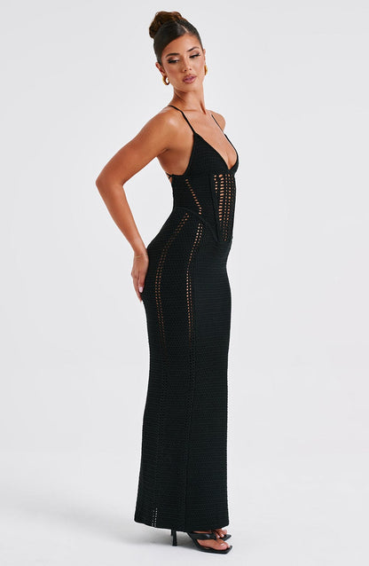 Robe longue Xanthe - Noir