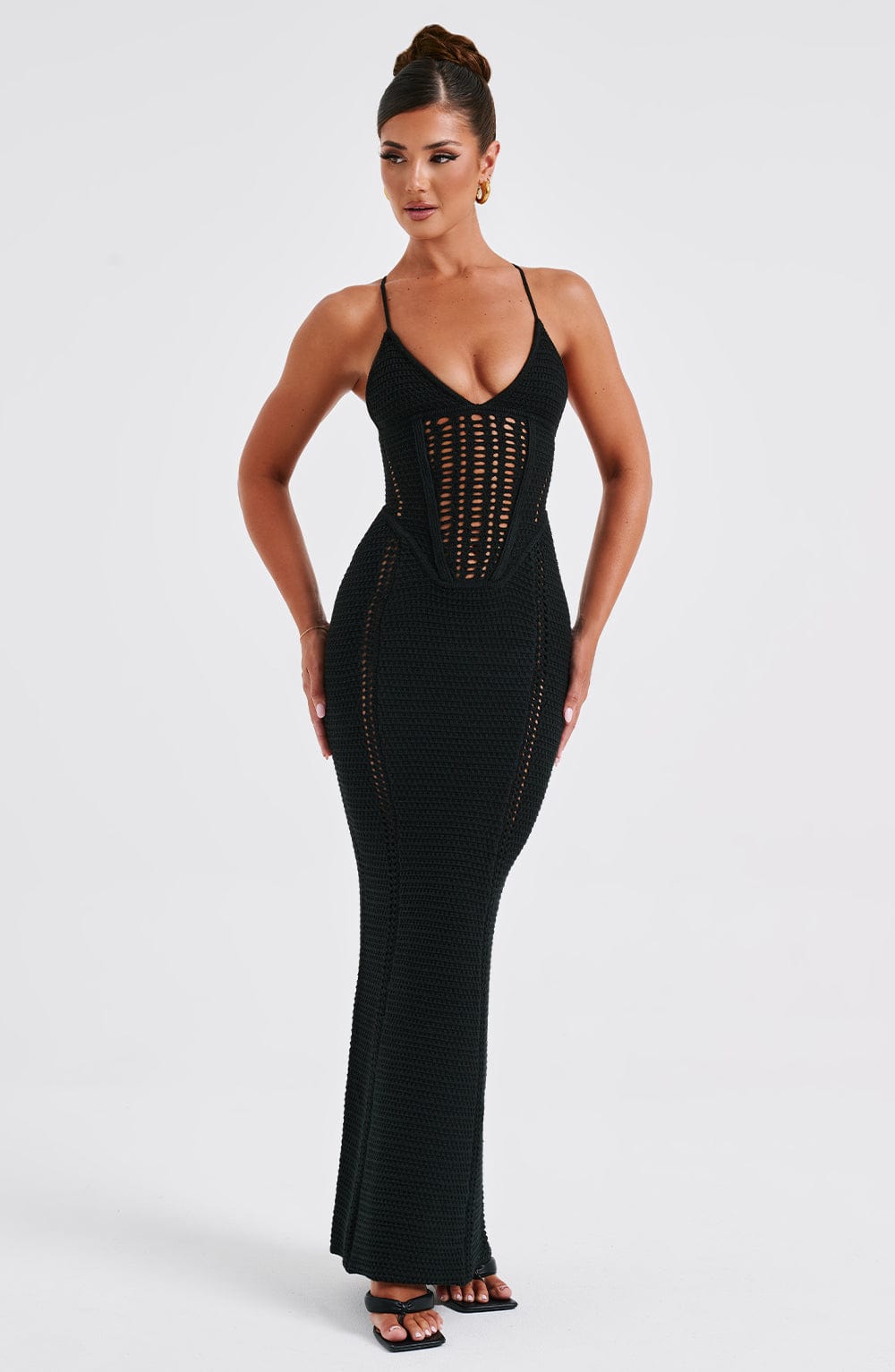 Robe longue Xanthe - Noir