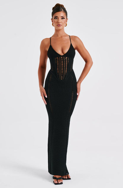 Robe longue Xanthe - Noir