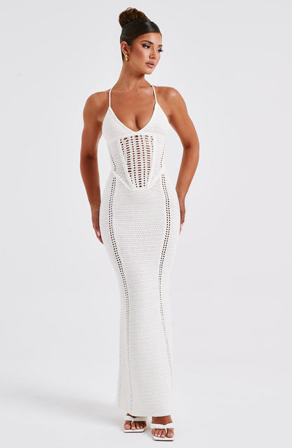 Robe longue Xanthe - Blanc