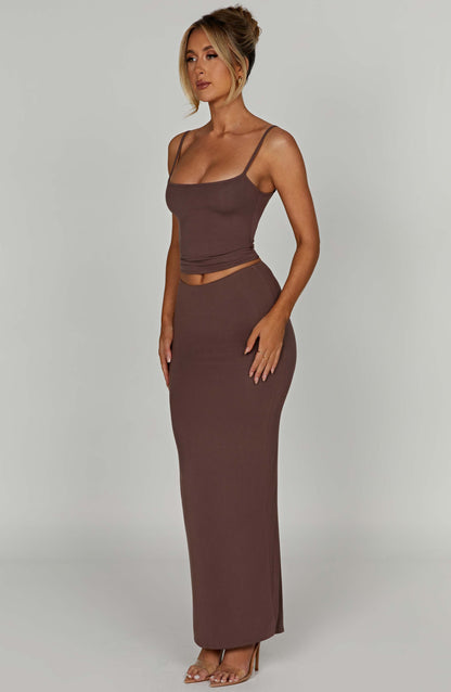 Yazmin Maxi Skirt - Chocolate