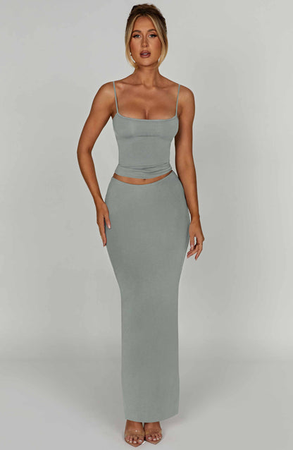 Yazmin Maxi Skirt - Steel