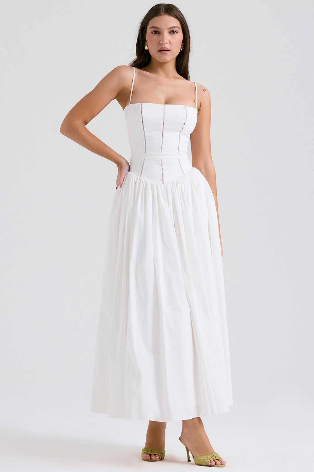 Lison Robe Longue — Blanc