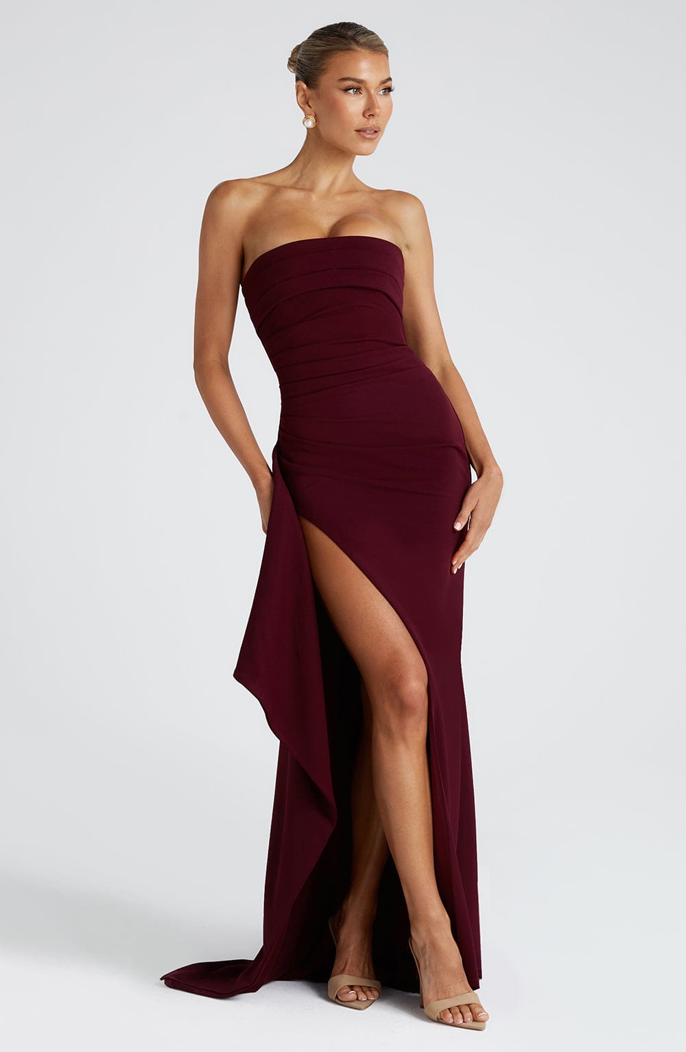 Robe longue Zafira - Laque cerise